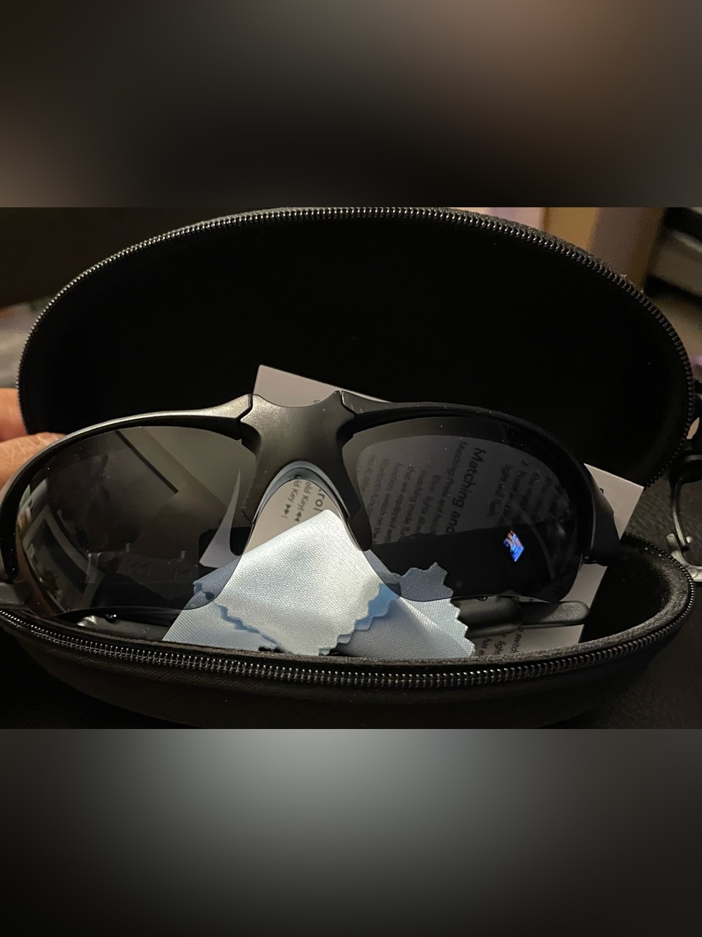 PIONEER Black Polarized VR/AR Protective Sunglasses with Zip Case
